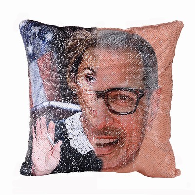 Custom Two Photos Sequin Magic Pillow Clever Gift